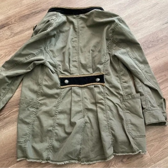 *NWT* FREE PEOPLE Passenger Jacket in Olive Green/Gold Rope/Black Velvet — S - Picture 7 of 13